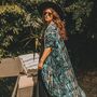 Turquoise Tye Dye Three/Four Sleeve Summer Kimono, thumbnail 2 of 4