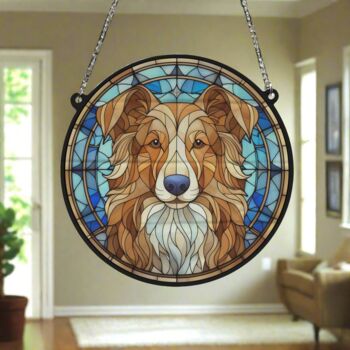 Nova Scotia Duck Tolling Retriever Stained Glass Effect Suncatcher, 6 of 6