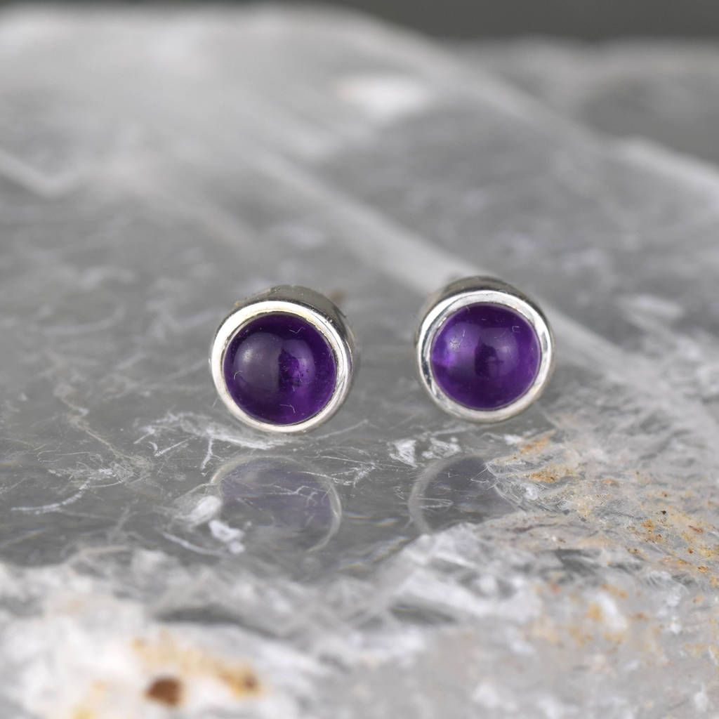 amethyst handmade sterling silver studs by alison moore designs ...