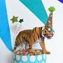 Personalised Tiger Party Animal Cake Toppers, thumbnail 5 of 7