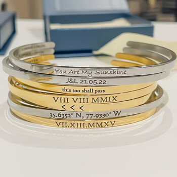 Personalised Gold Or Silver Plated Engraved Bracelet, 6 of 9