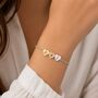 Personalise Multi Hearts Silver Gold Rose Gold Bracelet Initials Engraved, thumbnail 6 of 9