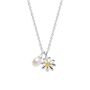 Kids Sterling Silver Daisy And Freshwater Pearl Charms Necklace, thumbnail 1 of 6