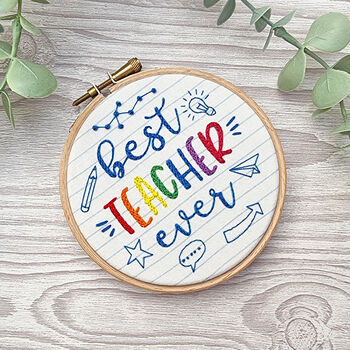 Best Teacher Mini Embroidery Kit, 3 of 9