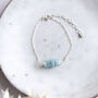 Sterling Silver Aquamarine Birthstone Bracelet, thumbnail 2 of 6