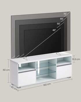 Tv Stand Cabinet With LED Lights 70 Inch Modern Tv Unit, 12 of 12