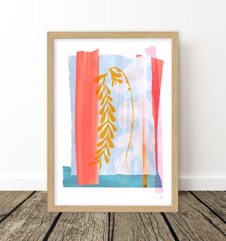 Colourful Abstract Leaf Print Set, 10 of 11
