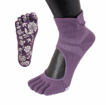 Yoga And Pilates Anti Slip Serene Ankle Toe Socks, 4 of 5