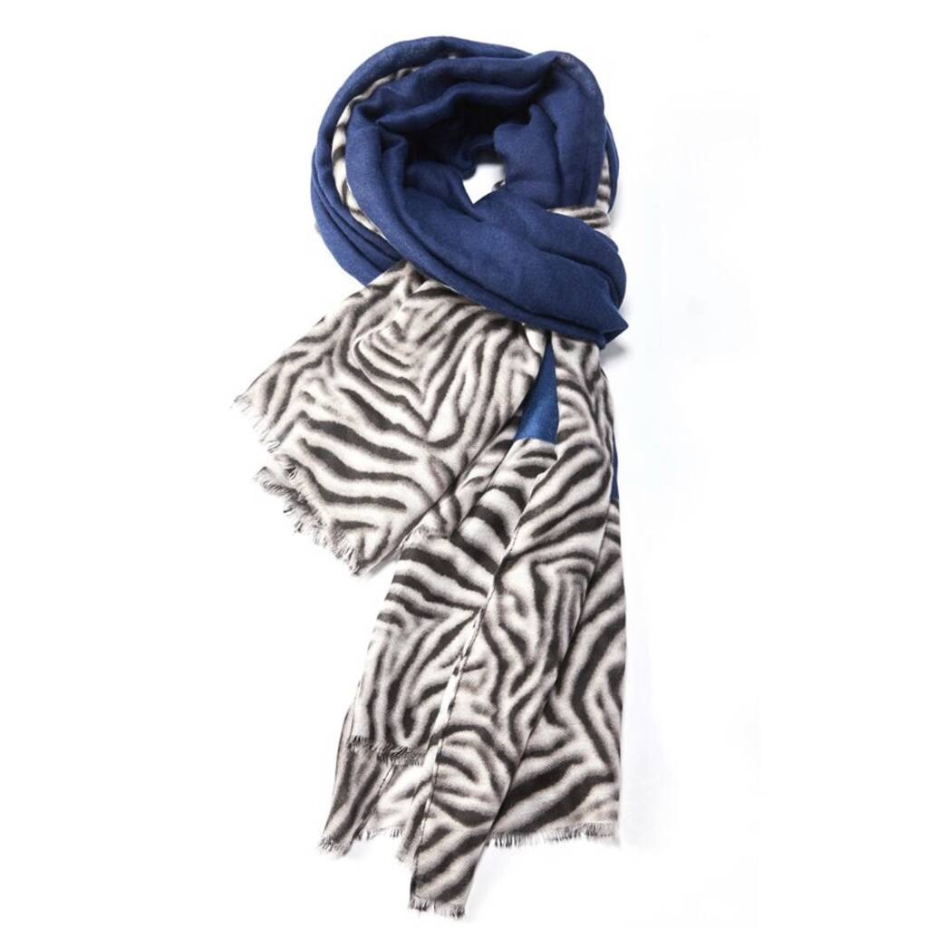 two tone zebra print scarf by my posh shop | notonthehighstreet.com
