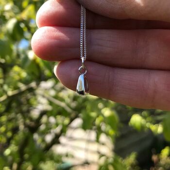 Sunflower Seed Charm Necklace Sterling Silver, 3 of 6