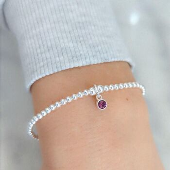 Sterling Silver February Birthstone Bracelet, 3 of 8