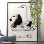Panda In The Bathroom, Funny Animal Wildlife Poster, thumbnail 1 of 6