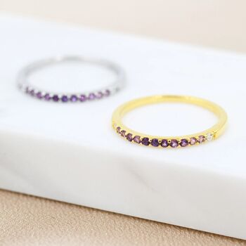 Amethyst Purple Ombre Half Eternity Ring, 5 of 10