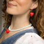Powder Blue Bead Bracelet With Red Heart, thumbnail 7 of 7