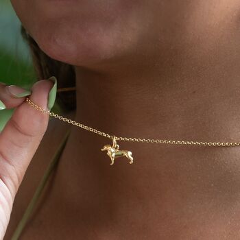 Sausage Dog Necklace, Sterling Silver Or Gold Plated, 4 of 12