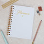 Personalised Simple Name Spiral Foil Notebook, thumbnail 2 of 11