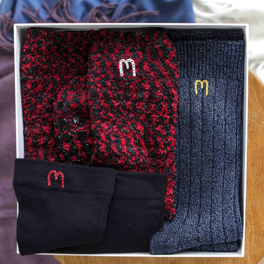 Personalised Initial Socks Gift Box Set For Men By StephieAnn