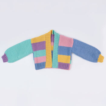 Rainbow Chunky Cardigan Easy Knitting Kit, 5 of 11