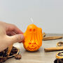 Spooky Ghost Candle Orange Halloween Decoration, thumbnail 7 of 10