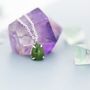 Sterling Silver Genuine Jade Stone Pear Necklace, thumbnail 2 of 12