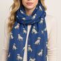 Golden Labrador Dog Cotton Blend Scarf, thumbnail 1 of 7