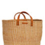 Gold And Natural Pinstripe Sisal Shopper, thumbnail 5 of 5