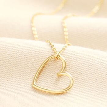 Stainless Steel Organic Shape Heart Outline Pendant Necklace, 2 of 6