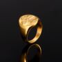 Gold Plated Chunky Cross Ring For Men Steel Signet Ring, thumbnail 2 of 9