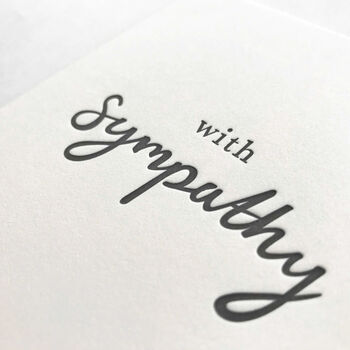 'With Sympathy' Letterpress Card, 2 of 2