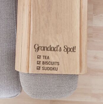 Personalised Wooden Sofa Tray For Dad, 3 of 3