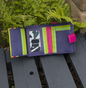 Personalised Purple Small Leather Purse Wallet Rfid Protected, 6 of 9