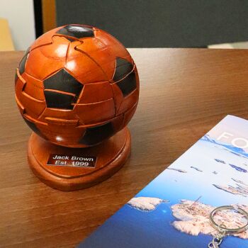 3D Football Puzzle Jigsaw Ornament Trophy, 4 of 9