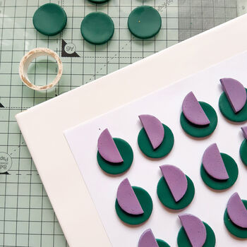 Teal Slice | Polymer Clay Statement Earrings, 3 of 8