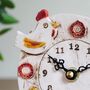 Chicken Hen Cockerel Small Ceramic Mantel Clock. Farmhouse Kitchen, thumbnail 3 of 7