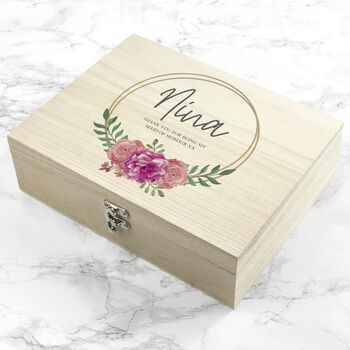 Personalised Floral Bridesmaid Keepsake Box, 9 of 12