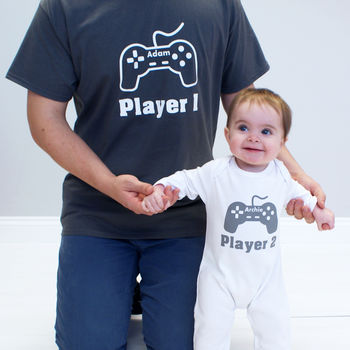 Personalised Big Gamer And Little Gamer T Shirt Set, 4 of 8