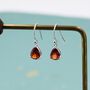 Sterling Silver Garnet Red Cz Droplet Drop Earrings, thumbnail 6 of 12