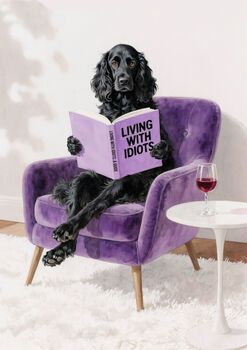 Your Own Dog Reading Book Wall Art Print, Customise Colours And Book Title, 4 of 12