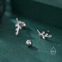 Sterling Silver Olive Branch Leaf Earrings, thumbnail 2 of 12