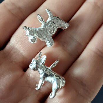 Solid Sterling Silver French Bulldog Necklace, 2 of 3