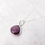 Ruby July Birthstone Sterling Silver Necklace, thumbnail 1 of 5