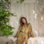 Gold Satin Silky Full Length Kimono Robe, thumbnail 4 of 8