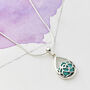 Lotus Flower Turquoise Silver Pendant Necklace, thumbnail 1 of 8