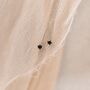 3mm Sterling Silver Onyx Black Crystal Stud Earrings, thumbnail 3 of 4
