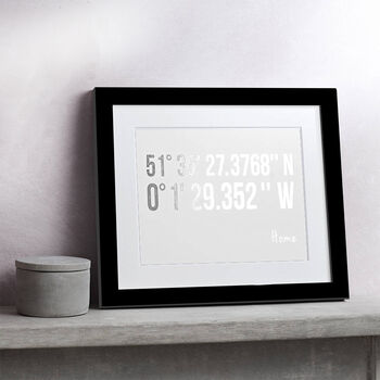 Personalised Coordinates Gold Or Silver Foil Print, 2 of 4