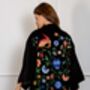 Regal Floral And Bird Embroidery Velvet Luxury Kimono, thumbnail 4 of 7