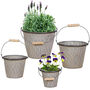 Set Of Four Vintage Rippled Bucket Planters, thumbnail 2 of 10