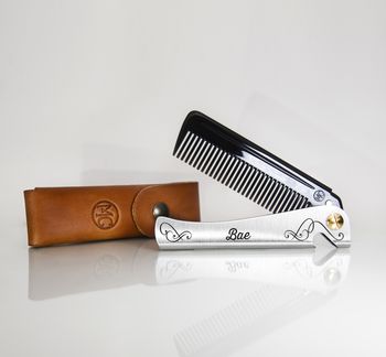 Personalised Man Comb With Leather Case, 4 of 12