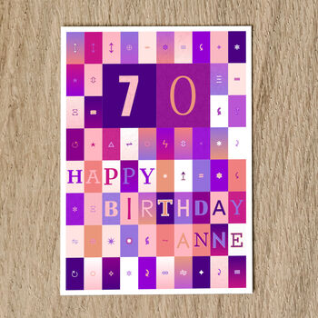 Personalised 70th Birthday Card Age And Name, 8 of 10
