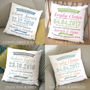 Personalised Typographic Baby Arrival Cushion, thumbnail 5 of 5
